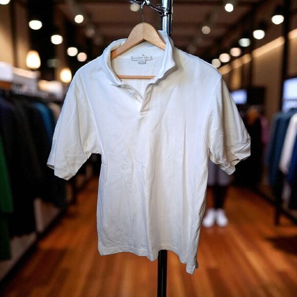 Geoffrey Beene Men’s White Polo Shirt – Short Sleeve, Size Small, 100% Cotton - Picture 1 of 5